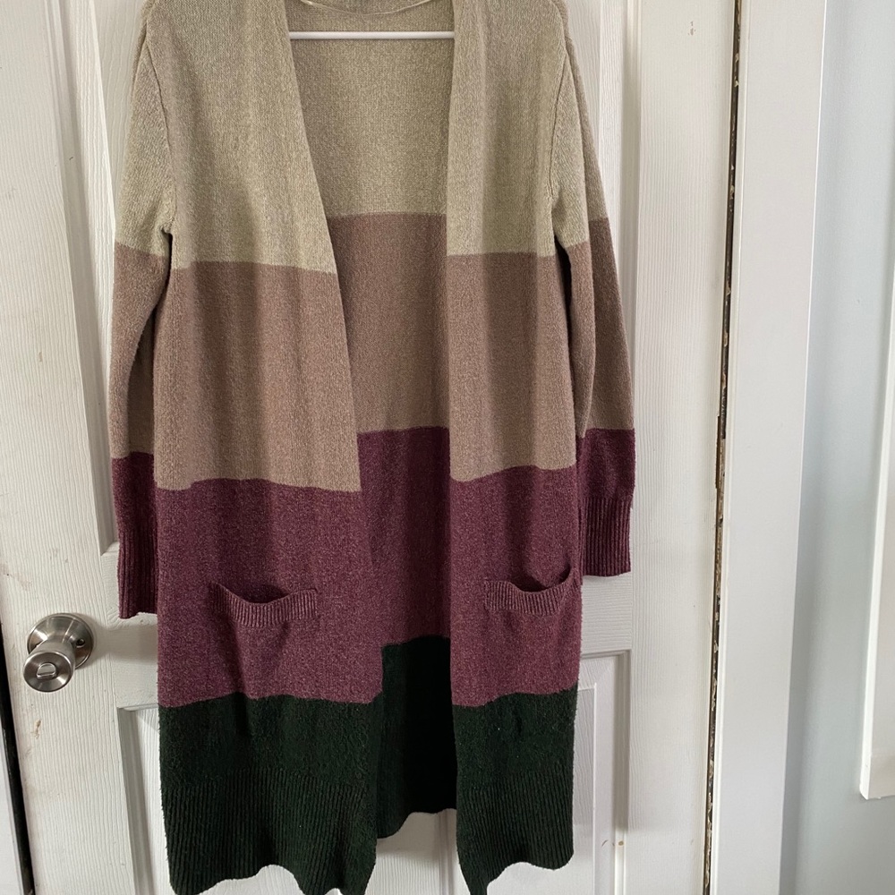 Striped cardigan. Perfect for throwing over a tee!